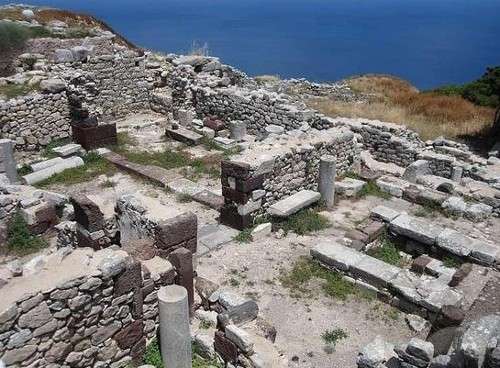 Las ruinas de la antigua Thera, en Santorini