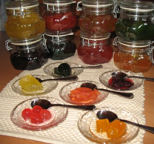 Frutas griegas en almibar